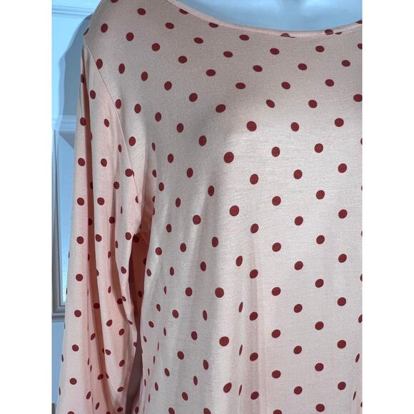 Hale Bob Orange with Polka Dots Long Sleeve Pajama Set, Women's Size L - Picture 2 of 7